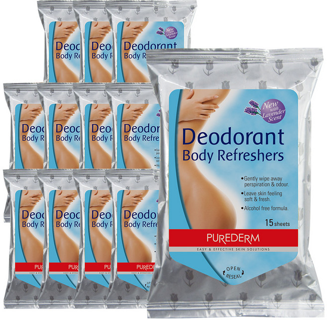 퓨어덤 데오도란트 티슈 15p, 12개