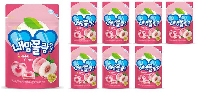 크라운 내맘몰랑쏘옥 젤리 복숭아맛, 8개