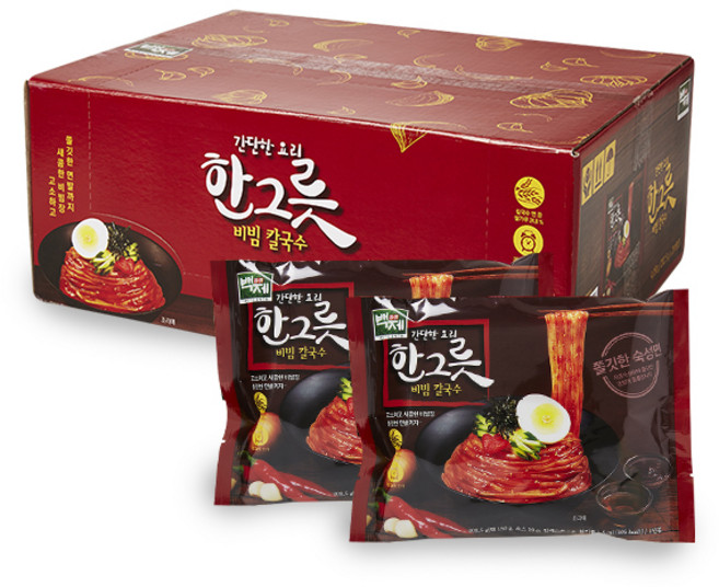 백제 간단한 요리 한그릇 비빔 칼국수, 20개입, 202.5g