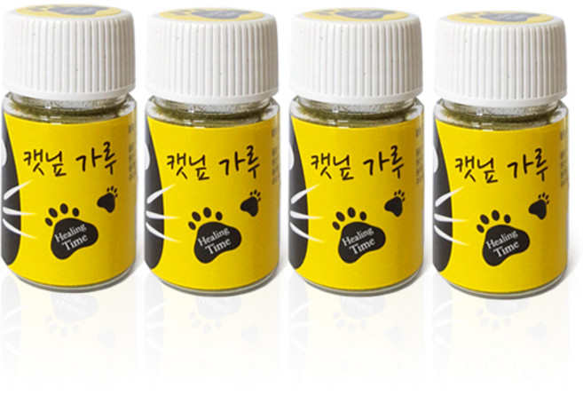 힐링타임 고양이 가루 간식, 캣닢, 6g, 4개