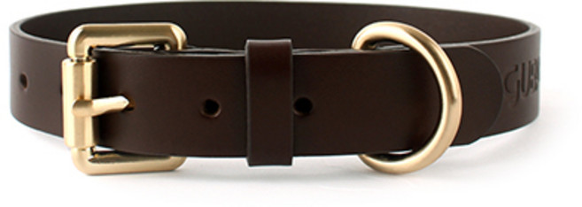 구바스 오리지널 통가죽 강아지목줄, 브라운, 1개