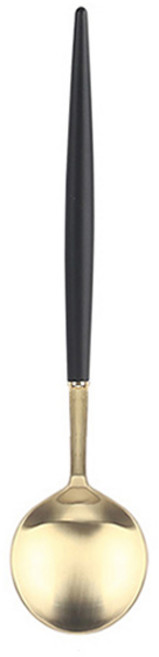 백산 보겐 에펠 골드 커트러리 디너스푼 DS, 블랙, 1개