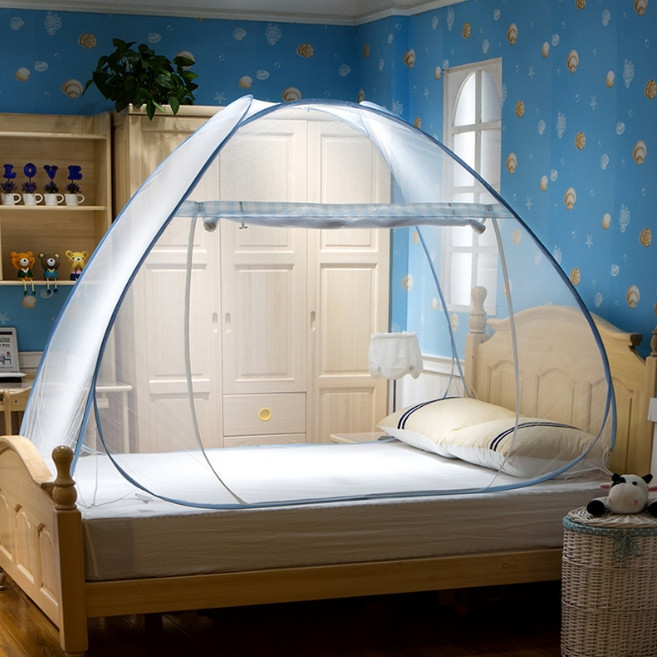 이지웜 큐티 체크 모기장, 블루