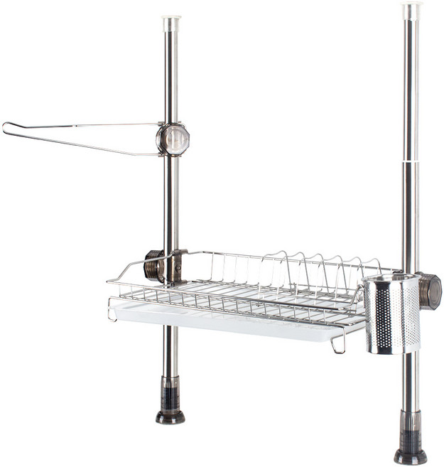 리딜 스마트 기둥식 씽크선반 400 1단 반투명쟁반
