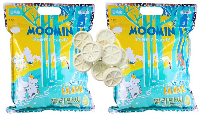 무민 자일리톨 깔라만씨 츄어블정 대용량, 600g, 2개