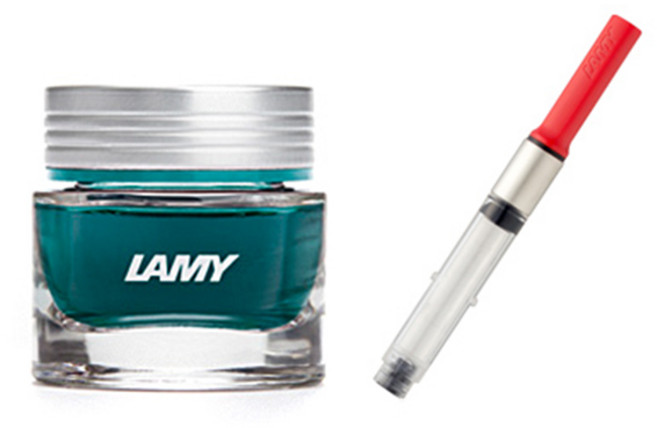 LAMY 병잉크 프리미엄 크리스탈 컨버터 세트 30ml T53 Z28, 아마조나이트, 1세트