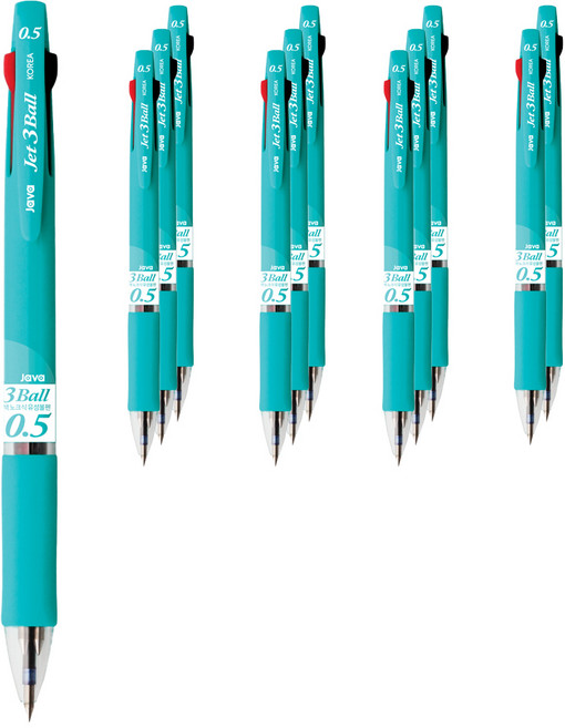 자바펜 제트3볼 볼펜 0.5mm, 민트, 12개