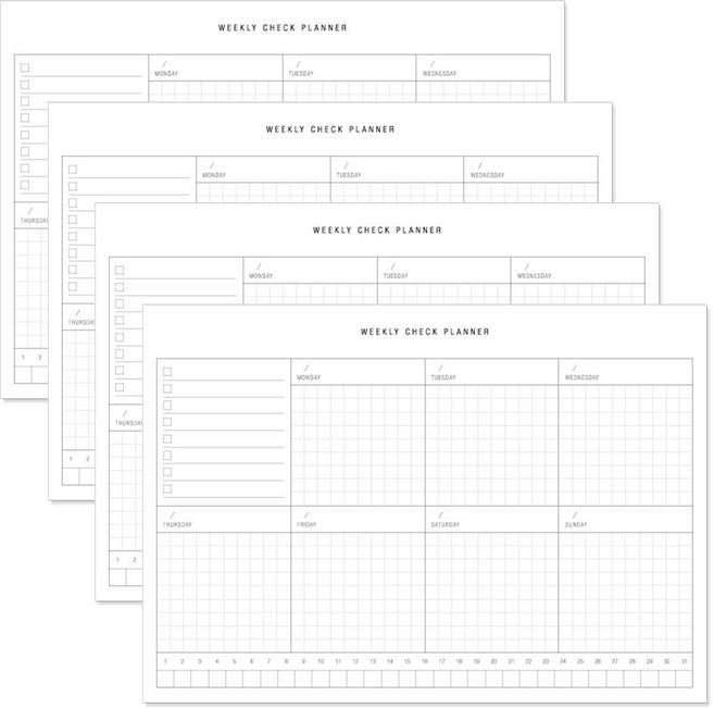 데얼스 스케줄러 20매 4p, 위클리체크, 1세트