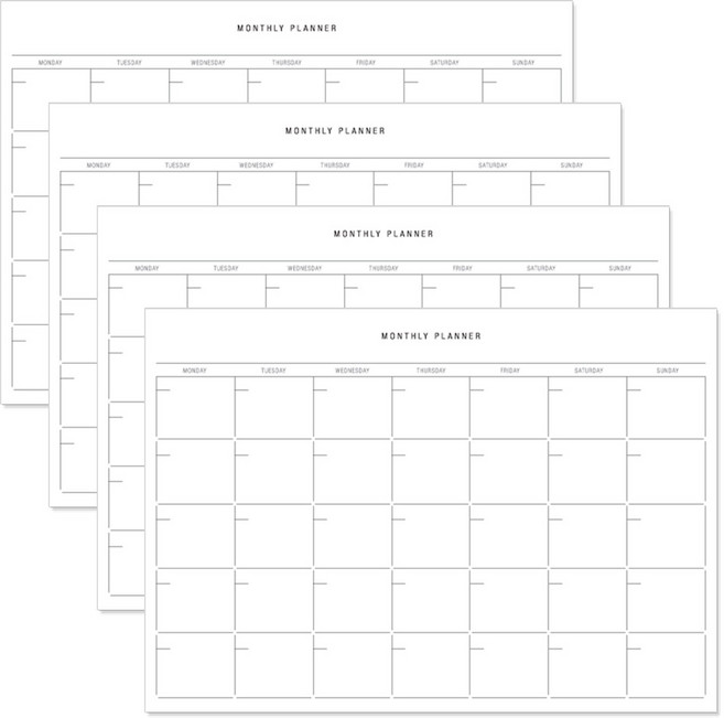 데얼스 스케줄러 20매 4p, 먼슬리, 1세트