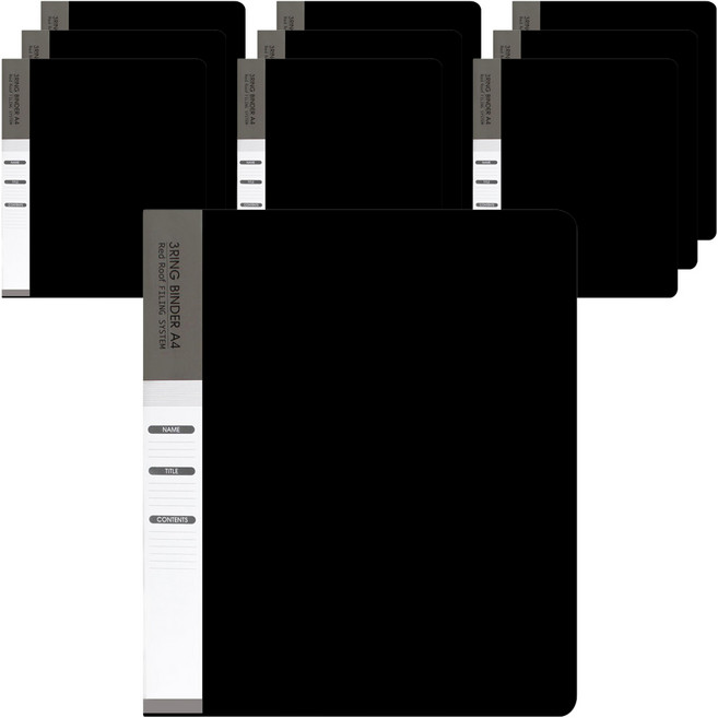 레드루프 O링 바인더 A4 3공 315 x 250 x 35 mm, 블랙, 10개입