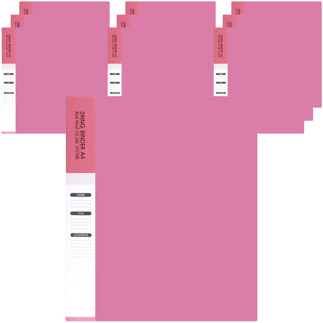 빅드림 O링 바인더 A4 3공 315 x 250 x 35 mm, 핑크, 10개