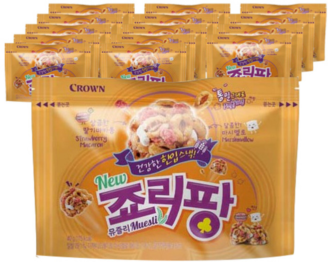 크라운제과 죠리팡 뮤즐리, 40g, 15개