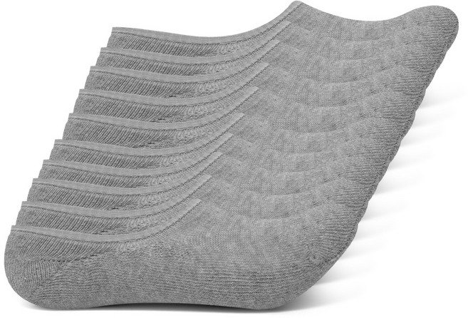 티아이바로 여성용 2중파일 스포츠 페이크삭스 양말 10켤레, 그레이, 10개