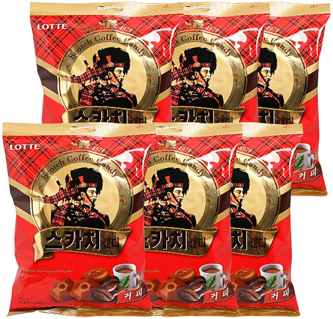 롯데웰푸드 스카치캔디 커피, 317g, 6개