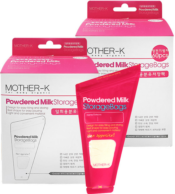 마더케이 일회용 분유저장팩, 60매, 2개