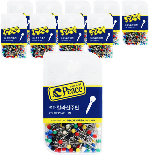 Peace Tools 彩色珍珠針, 1入, 10個
