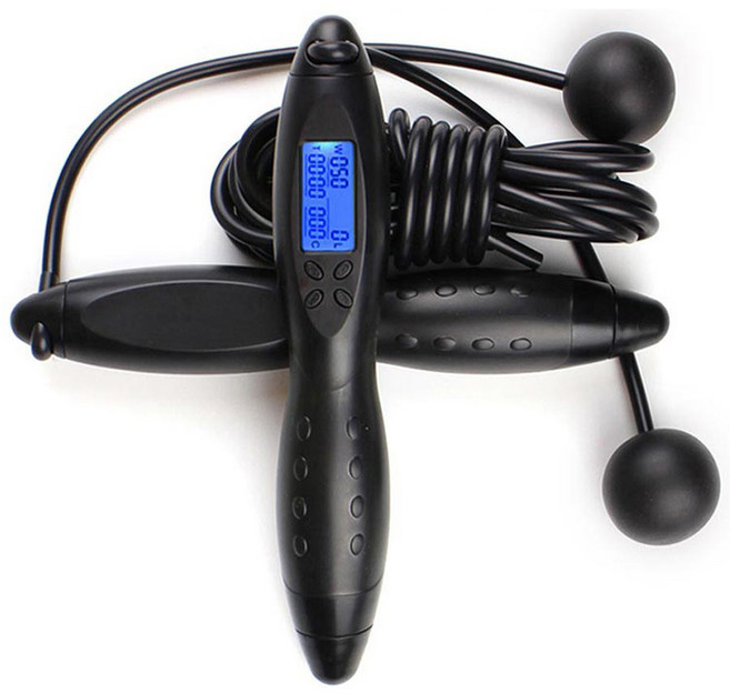 비타니 유무선 LCD 디지털 멀티 줄넘기, 블랙, 1개