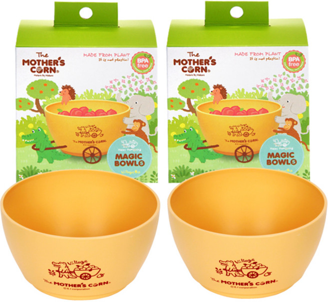 마더스콘 매직볼 접시 S, 옐로우, 2개