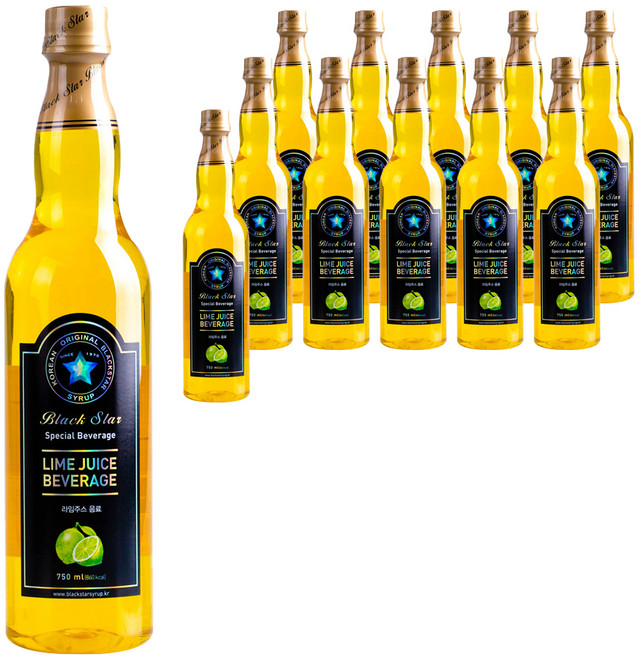 블랙스타 라임주스 음료, 750ml, 12개