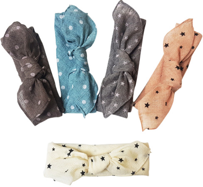 우주아이 아동용 스타 도트 쁘띠스카프 5p세트