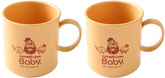 마더스콘 셀프 트레이닝 머그컵, 옐로우, 2개