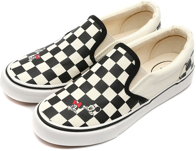 미키마우스 미키 체크 슬립온