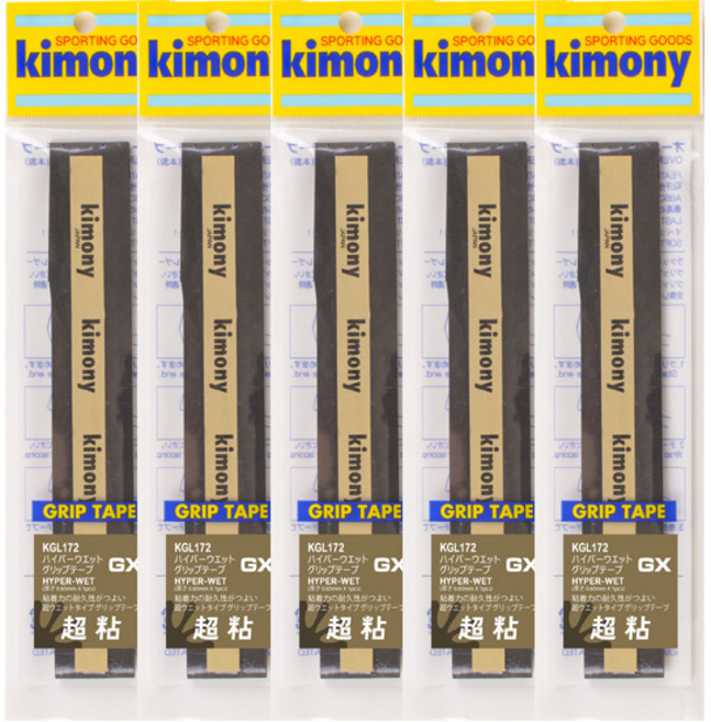 키모니 배드민턴 하이퍼 웨트 GX 오버그립 KGL172 5p, 블랙