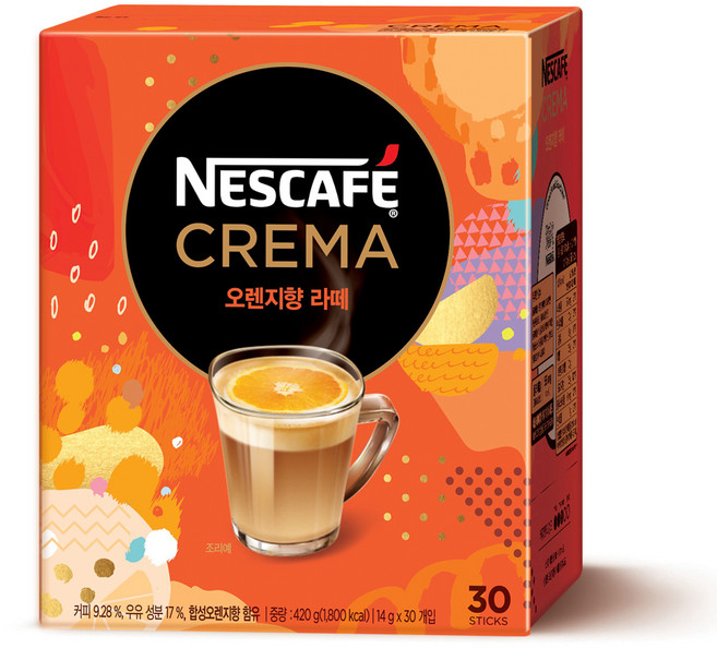 네스카페 크레마 오렌지향 라떼, 14g, 30개입