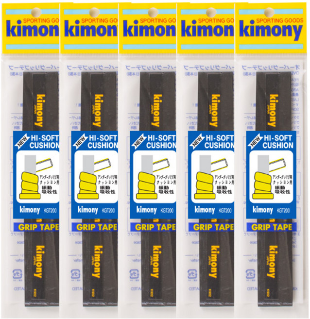 키모니 하이 소프트 뉴 배드민턴 쿠션그립 KGT200 5p, 블랙, 1세트