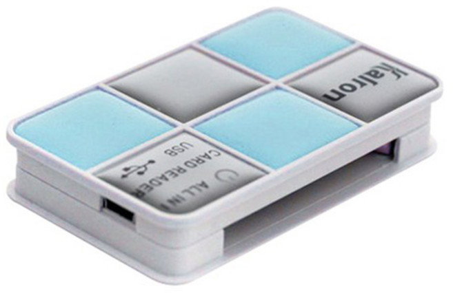 칼론 SDHC 마이크로SD 멀티 카드리더기, KR-620, 블루, 1개