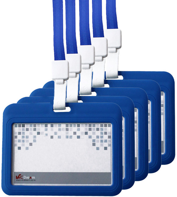 빅드림 밀키 ID 명찰 가로 끈추가 VIC-6633 5p, 블루, 2세트