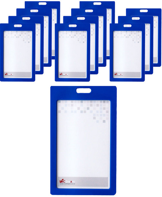 빅드림 레인보우 ID 명찰 세로형 끈별도 VIC-6612 12p, 블루, 2세트