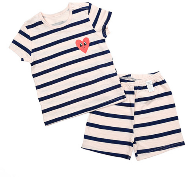 메이키즈 아동용 통기성 하트페이스 크림 5부 내의