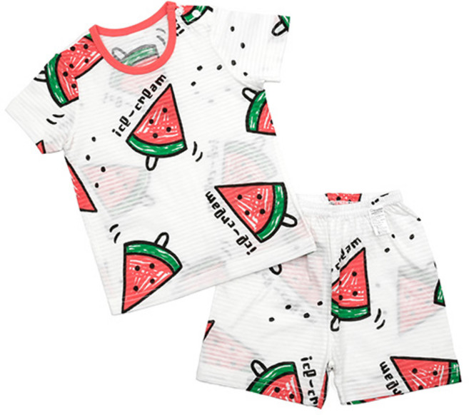 메이키즈 아동용 통기성 수박아크림 5부 내의