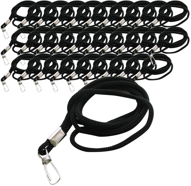 외줄고리 명찰줄 3mm, 검정색, 100개