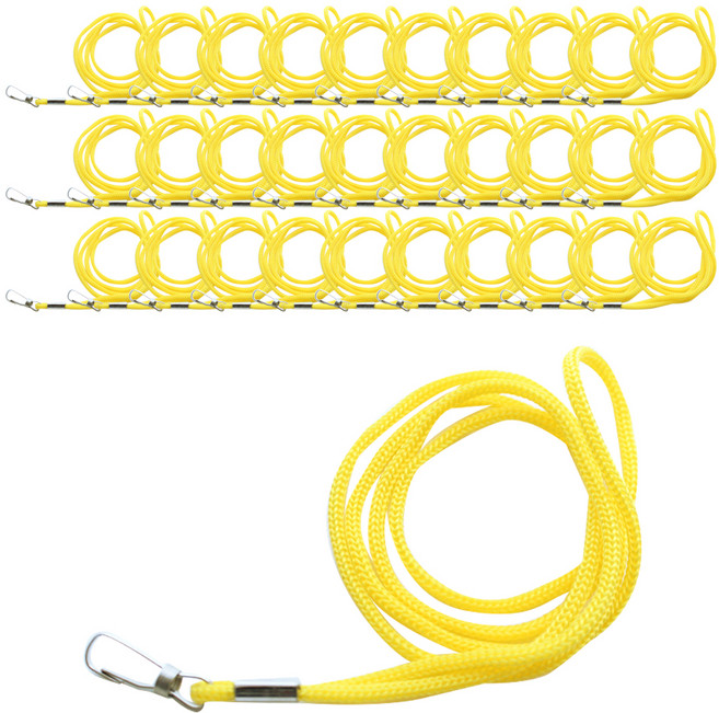 외줄고리 명찰줄 3mm, 노랑색, 100개