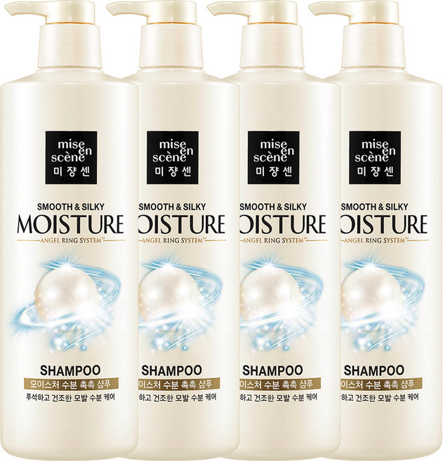 미쟝센 스무스 &실키 모이스처 샴푸, 4개, 900ml