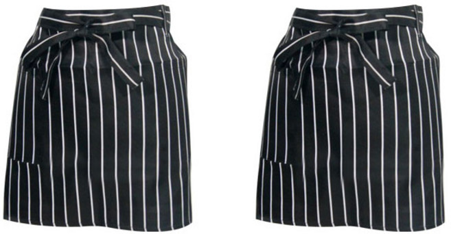 허리 앞치마, 스트라이프블랙, 2개