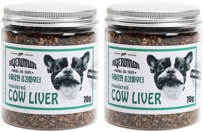 SUJEROMAN 반려동물 파우더 간식, 소간, 70g, 2개