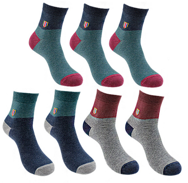 스위스밀리터리 남성용 중목 엠블럼 양말 7족 SM-57