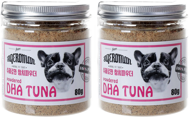 SUJEROMAN 3개월이후 반려동물 파우더 간식, 참치, 80g, 2개