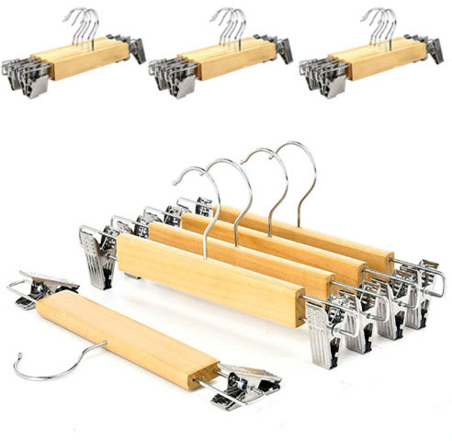 원목 바지걸이, 혼합색상, 20개