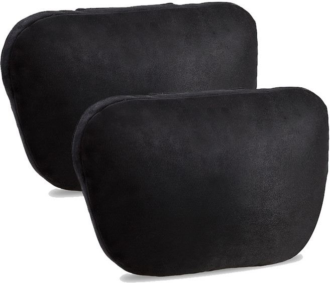 삼에스 차량용 스웨이드 목쿠션, 블랙, 2개