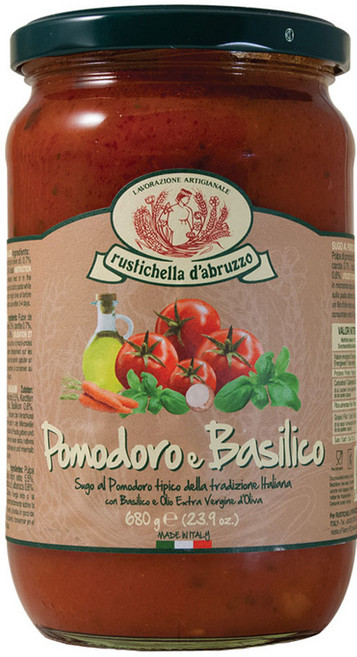 rustichella d'abruzzo 蕃茄羅勒義大利麵醬, 680g, 1個