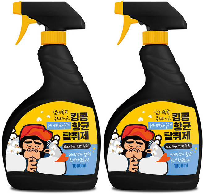 킹콩 반려견 항균 탈취제 베이비파우더향, 1L, 2개