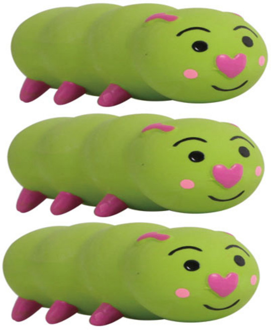 티티펫 이상한 나라의 라텍스 꿈틀이 삑삑이 장난감, 혼합 색상, 3개