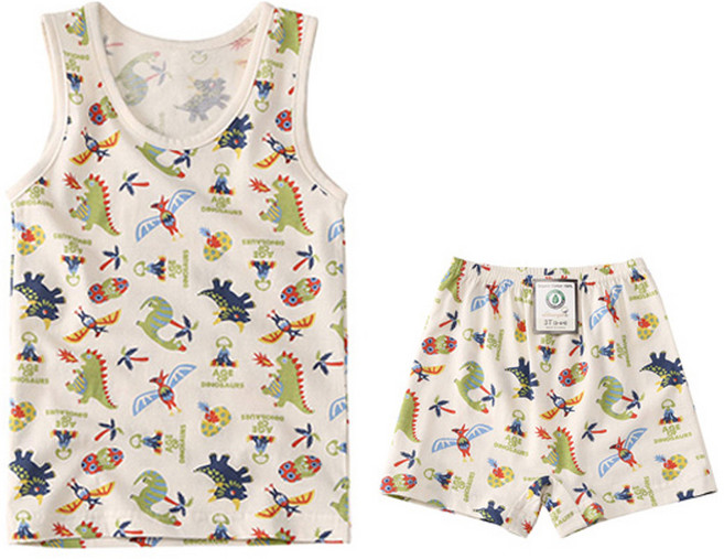 위드오가닉 남아용 런닝 + 사각팬티 공룡시대