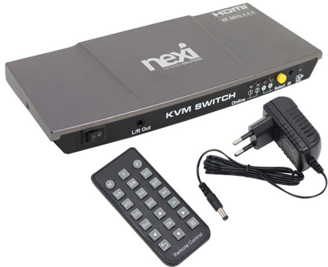 넥시 4K HDMI KVM스위치 2포트 NX616, NX-7202KVM-4K, 1개