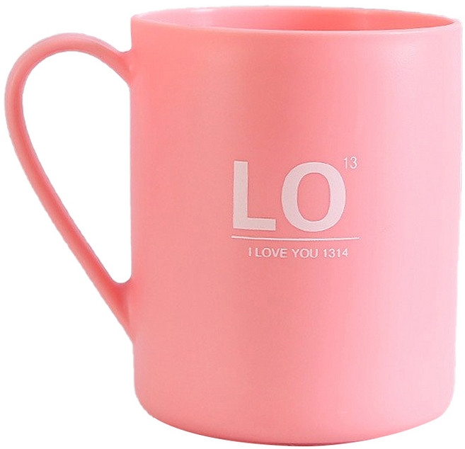 알럽홈 러브 알파벳 커플 양치컵, 핑크, 1개