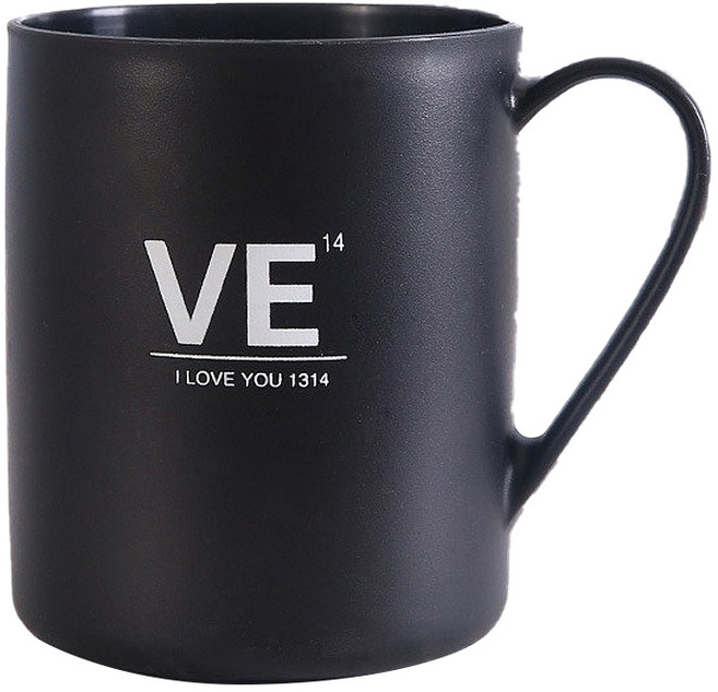 알럽홈 러브 알파벳 커플 양치컵, 블랙, 1개
